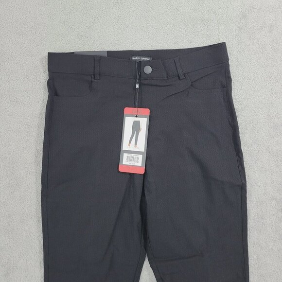 NEW Mario Serrani Women's M Italy Black Textured Pull-On Pants - Picture 8 of 10